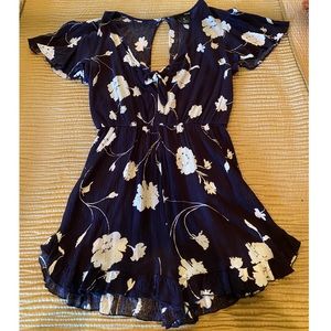 Aqua Bloomingdales Floral Romper